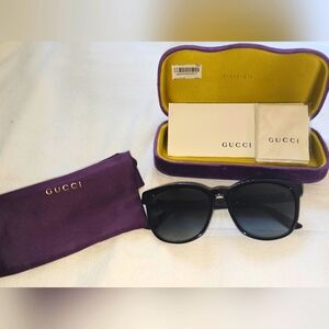 Gucci Black Sunglasses with Purple Case